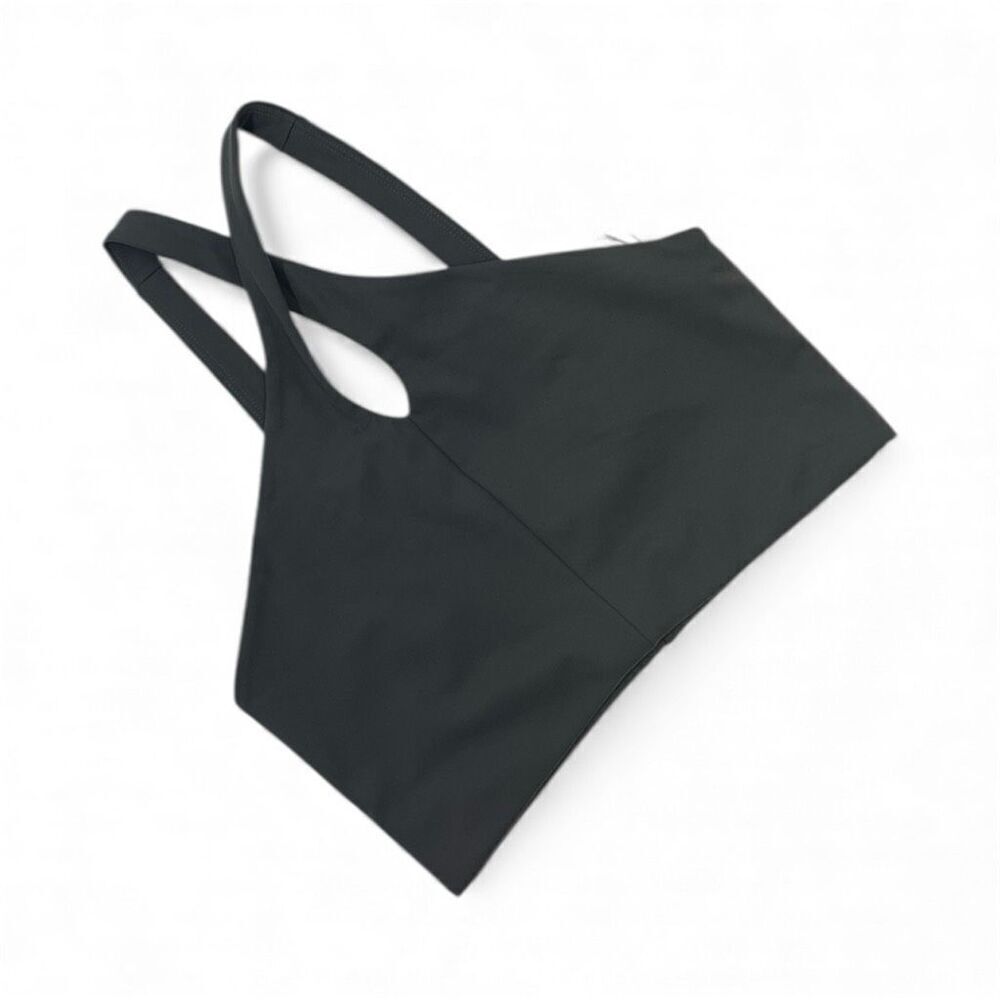 Girlfriend Collective NWT Moon Becca X Neck Bra  Dark Gray Size S